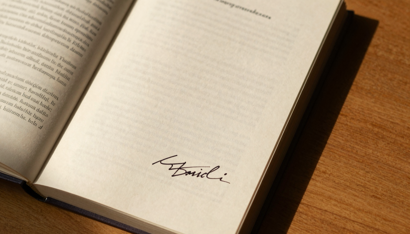 Orhan Pamuk kitapları imza sayfası detayı