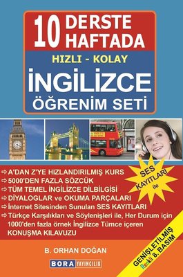 10 Derste/10 Haftada Hızlı Kolay İngilizce Öğrenim Seti | Bora Yayıncılık (İnce Kapak)