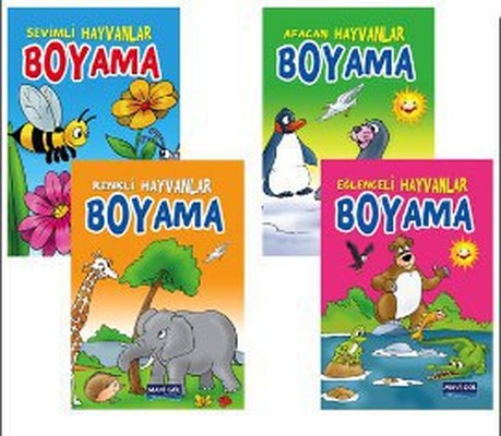 Hayvanlar Boyama (4 Kitap Takım) | Damla Yayınevi
