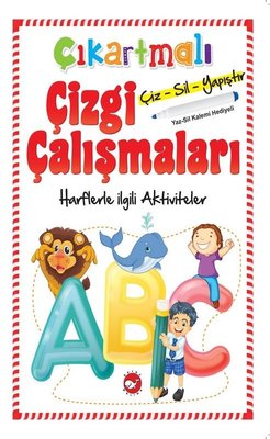 Çıkartmalı Çizgi Çalışmaları-Harflerle ilgili Aktiviteler | Beyaz Balina Yayınları