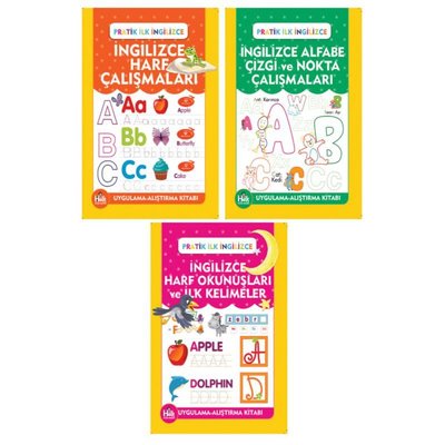 İngilizce Etkinlikler ve Harf Çalışmaları Seti - 3 Kitap Takım | Halk Kitabevi