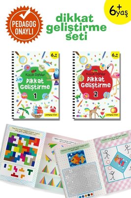 Küçük Dahiler Dikkat Geliştirme Seti - 6+ Yaş-2 Kitap Takım | İndigo Çocuk (İnce Kapak)