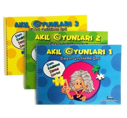 Akıl Oyunları Dikkat Geliştirme Seti - 3 Kitap Takım | Gaga Yayınları (İnce Kapak)