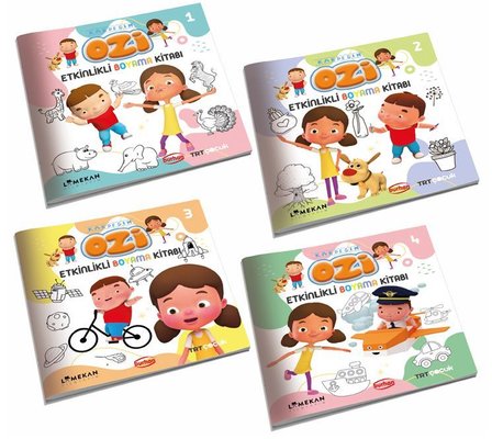 TRT Çocuk Kardeşim Etkinlikli Boyama Kitabı Seti - 4 Kitap Takım | Burhan Yayıncılık