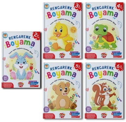 Rengarenk Boyama Seti - 5 Kitap Takım | Boyama Zamanı Yayınları