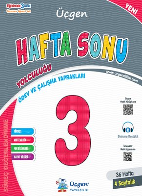 3. Sınıf Hafta Sonu Ödev ve Çalışma Yaprakları 36 Hafta | Üçgen Yayınları (İnce Kapak)