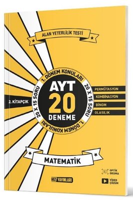 AYT Matematik 20'li İlk Dönem Deneme 2. Kitap | Hız Yayınları (İnce Kapak)