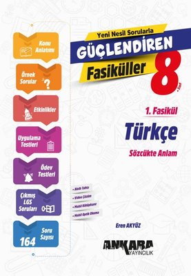 8. Sınıf Türkçe Güçlendiren 1. Fasikül | Ankara Yayıncılık (İnce Kapak)