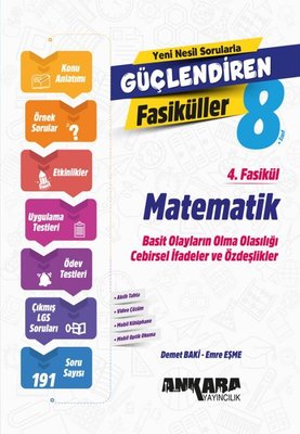 8. Sınıf Matematik Güçlendiren 4. Fasikül | Ankara Yayıncılık (İnce Kapak)