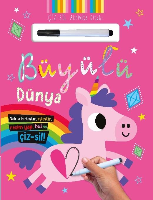 Çiz Sil Aktivite Kitabı Büyülü Dünya İndigo Çocuk - Kolektif kitap kapağı