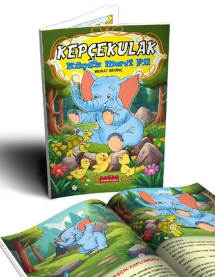 Kepçekulak Küçük Mavi Fil | Bordo Ressam (İnce Kapak )