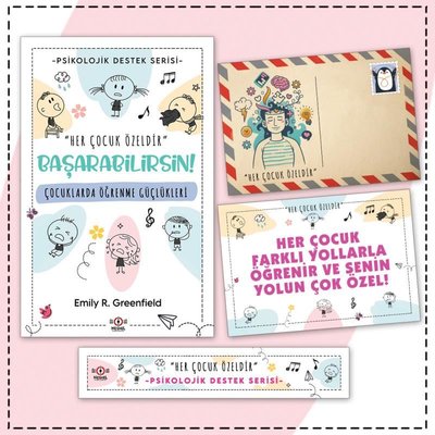 Çocuklarda Öğrenme Güçlükleri - Kartpostal ve Ayraç - Çocuklar İçin Psikolojik Destek Serisi | Nesnel Yayınları (İnce Kapak)