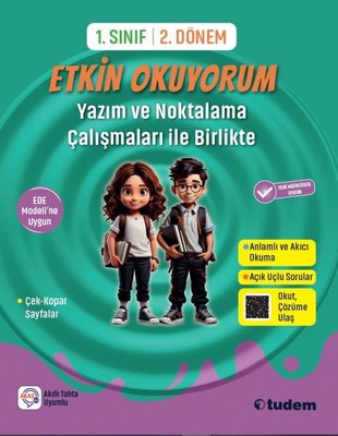 1. Sınıf Etkin Okuyorum - Yazım ve Noktalama Çalışmaları İle Birlikte | Tudem Yayınları - Ders Kitapları (İnce Kapak)