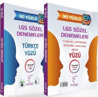 İki Yüzlü LGS Sözel Denemeleri | Karekök Eğitim Yayın (İnce Kapak)