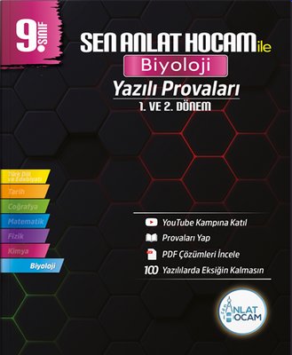 9. Sınıf Biyoloji Yazılı Provaları | Sen Anlat Hocam Yayınları (İnce Kapak)