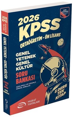 KPSS Ortaöğretim - Önlisans 5 Ders Tek Kitap Soru Bankası | Murat Yayınları (İnce Kapak)