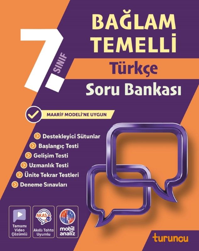 7. Sınıf Türkçe Bağlam Temelli Soru Bankası kitap kapağı