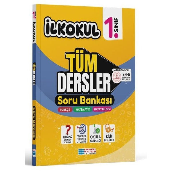 İlkokul 1. Sınıf Tüm Dersler Soru Bankası | Evrensel İletişim Yayınları (İnce Kapak)
