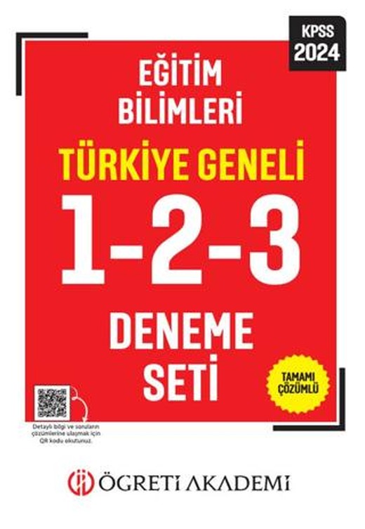 Öğreti Akademi 2024 KPSS Eğitim Bilimleri Tamamı Çözümlü Türkiye Geneli 1-2-3 (3'lü Deneme Seti)