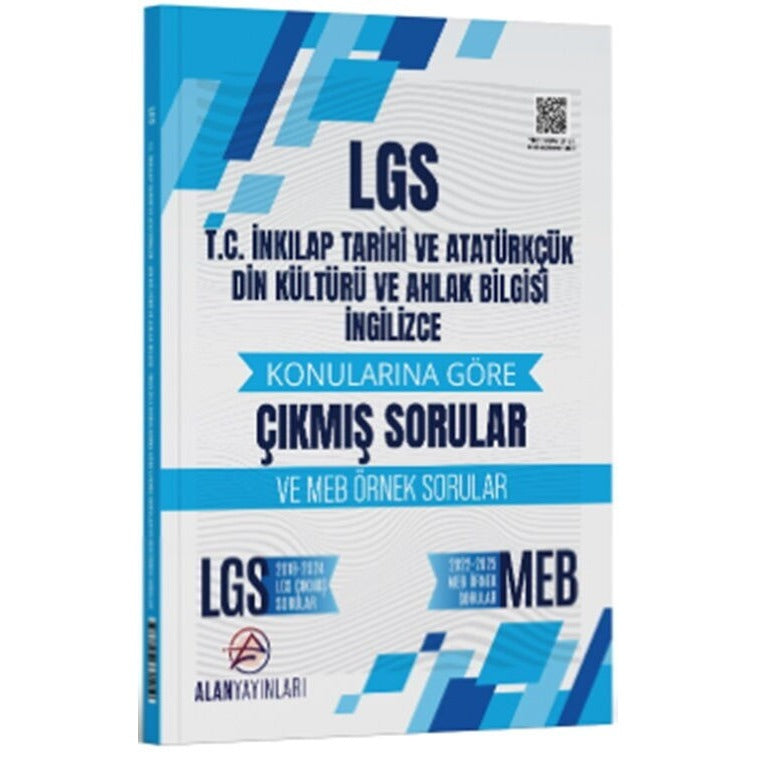 8. Sınıf LGS T.C. İnkılap Tarihi ve Atatürkçülük Din Kültürü ve İngilizce Konularına Göre Çıkmış Sorular | Alan Yayınları (Ciltsiz)
