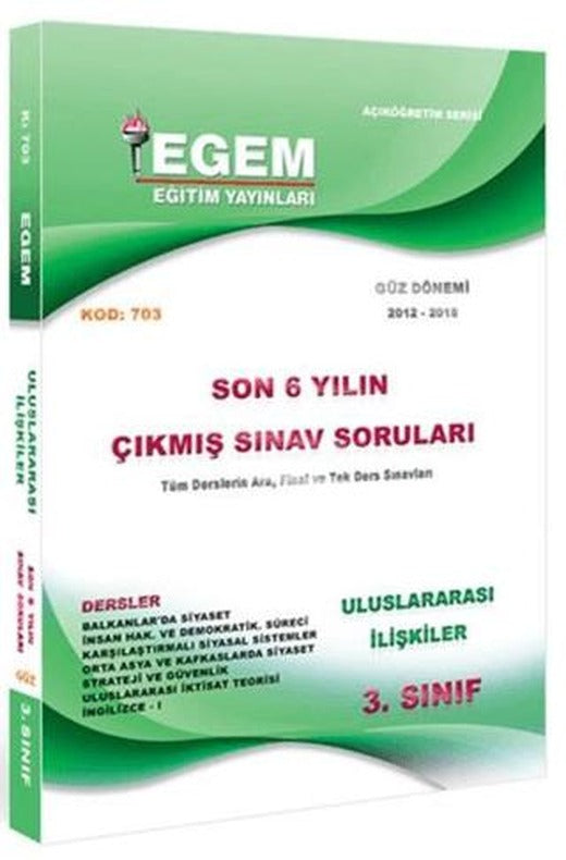 3. Sınıf 5. Yarıyıl Uluslararası İlişkiler Güz Dönemi Konu Anlatımlı Soru Bankası (Kod 703)