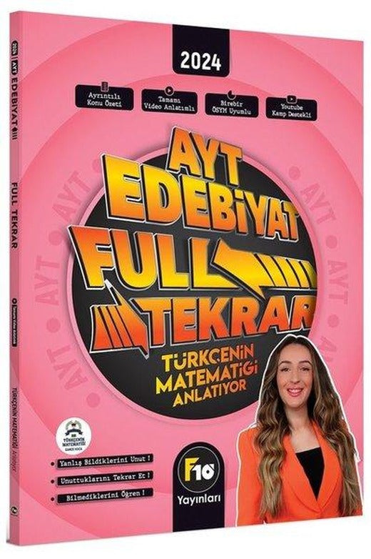 Gamze Hoca Türkçenin Matematiği AYT Edebiyat Full Tekrar Video Ders Kitabı | F10 Yayınları (İnce Kapak)
