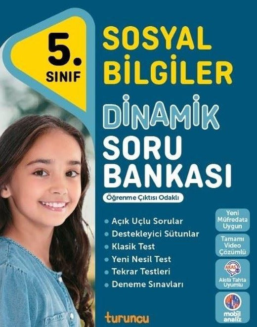 5. Sınıf Sosyal Bilgiler Dinamik Soru Bankası Turuncu | Turuncu Yayınları (İnce Kapak)