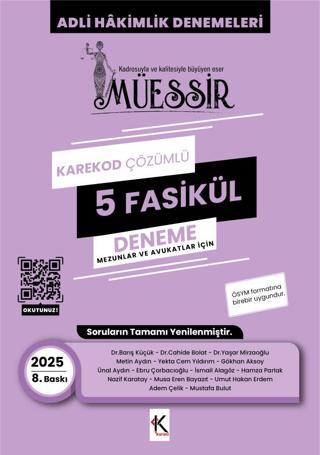 Müessir Adli Hakimlik Denemeleri - 2025 Karekod Çözümlü 5 Deneme