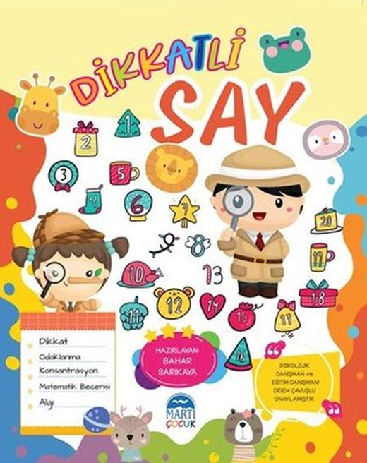 Dikkatli Say - Etkinlik Kitabı | Martı Yayınları