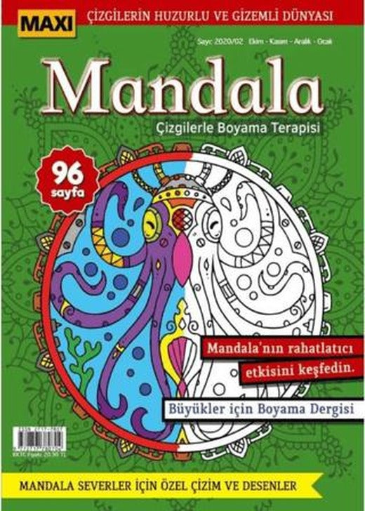 Maxi Mandala Çizgilerle Boyama Terapisi 2 | Maxi Yayıncılık (Ciltsiz)