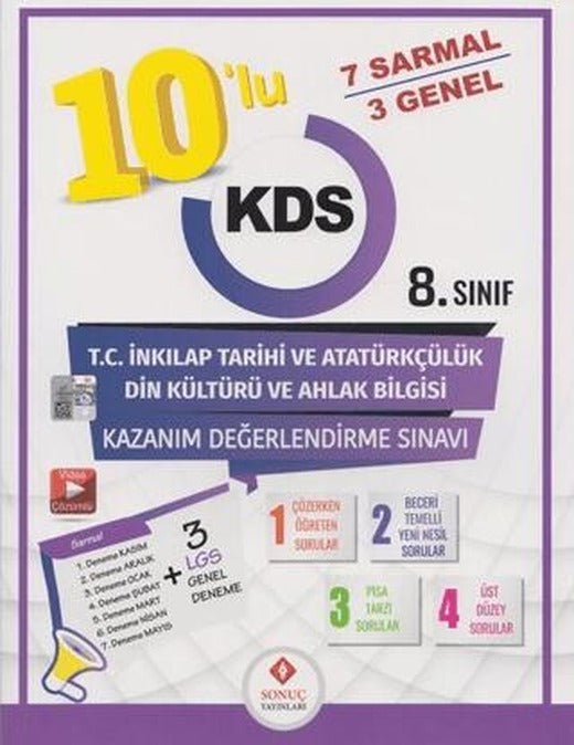 8. Sınıf T.C. İnkılap Tarihi ve Atatürkçülük Din Kültürü ve Ahlak Bilgisi 10 lu Kazanım Değerlendirme Sınavı