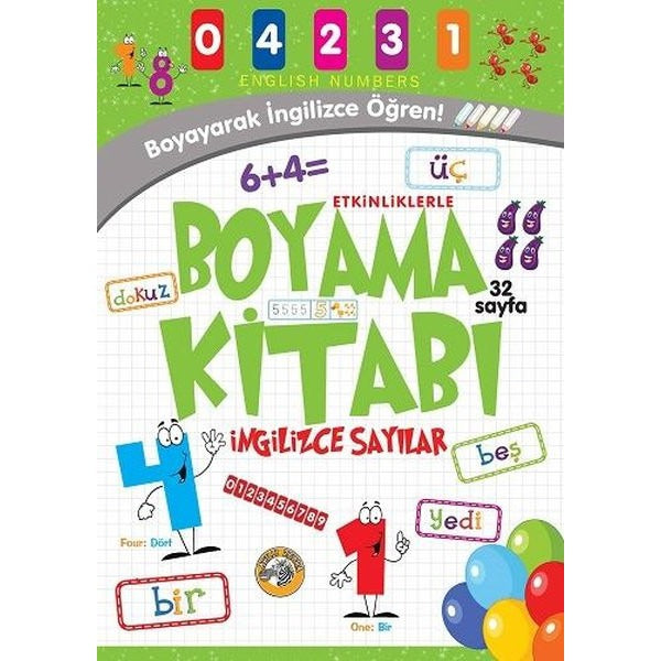 Sayılar - Etkinliklerle Boyama Kitabı İngilizce | Akıllı Zebra