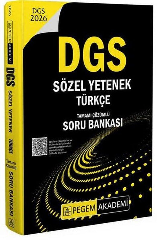 2026 DGS Sözel Yetenek Türkçe Tamamı Çözümlü Soru Bankası | Pegem Akademi Yayıncılık (İnce Kapak)