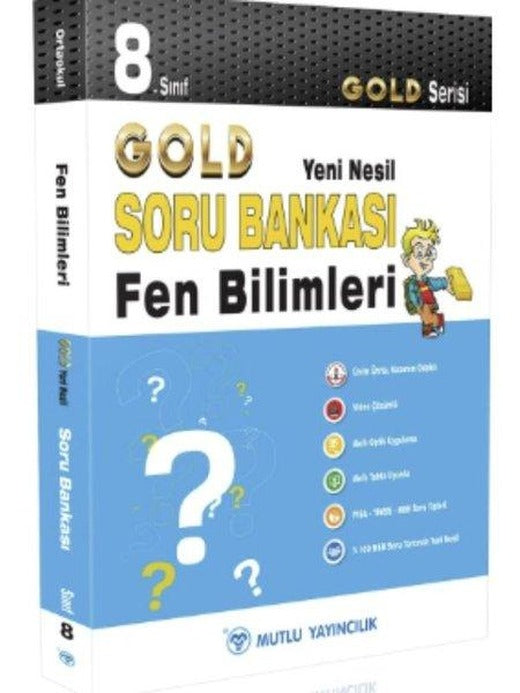 8. Sınıf Fen Bilimleri Gold Yeni Nesil Soru Bankası | Mutlu Yayıncılık (İnce Kapak)