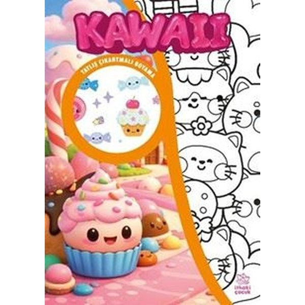 Kawaii - Çıkartmalı Boyama Kitabı | İthaki Çocuk (İnce Kapak)
