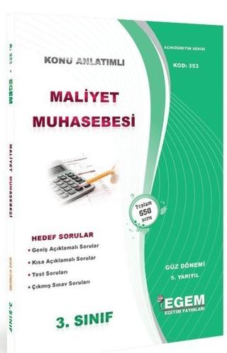 3. Sınıf 5. Yarıyıl Maliyet Muhasebesi Konu Anlatımlı Soru Bankası (Kod 353)