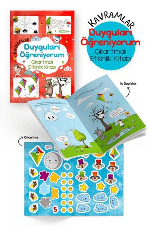 Kavramlar - Duyguları Öğreniyorum - Çıkartmalı Etkinlik Kitabı | Bigkids Yayınları (Ciltsiz)