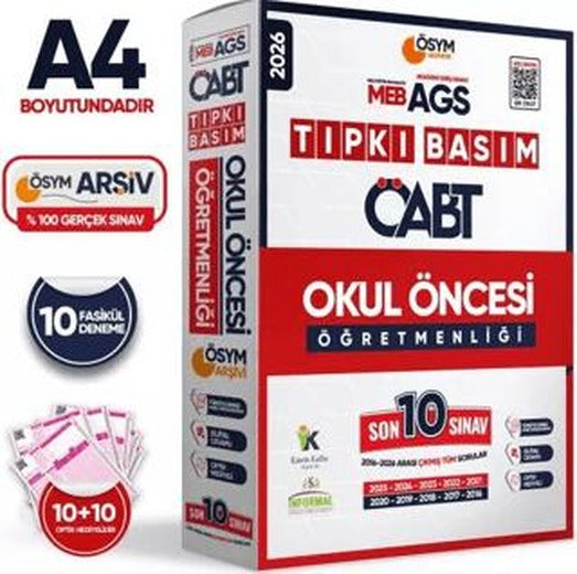 2026 MEB-AGS ÖABT Okul Öncesi Öğretmenliği ÖSYM Tıpkı Basım 10lu Deneme Paketi Türkiye Geneli