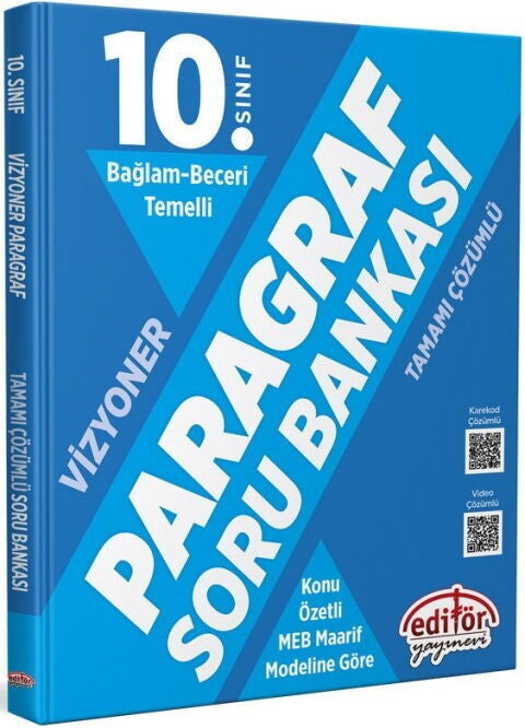 10. Sınıf Paragraf Bağlam Beceri Temelli Soru Bankası Editör Yayınları kitap kapağı