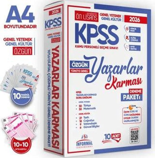 2026 KPSS ÖnLisans Yazarlar Karması GY-GK Türkiye Geneli Kurumsal 10lu Deneme Paketi Dijital Çözümlü | Karakutu Yayın (Ciltsiz)
