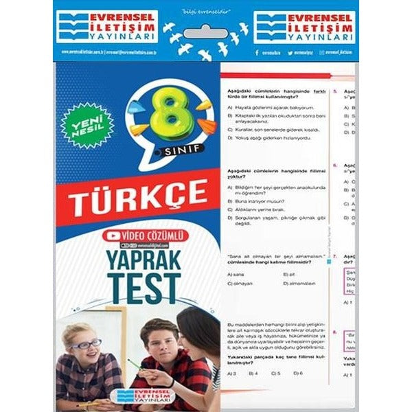 8. Sınıf Türkçe Yeni Nesil Yaprak Test | Evrensel İletişim Yayınları (İnce Kapak)