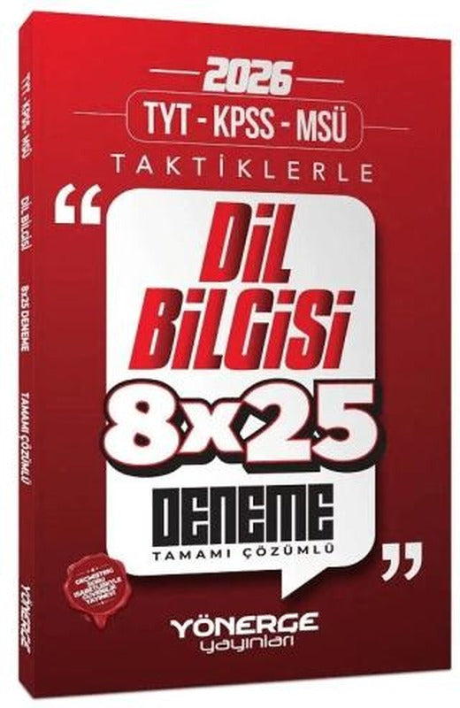 2026 TYT KPSS MSÜ Taktiklerle Dil Bilgisi 8x25 Deneme Çözümlü