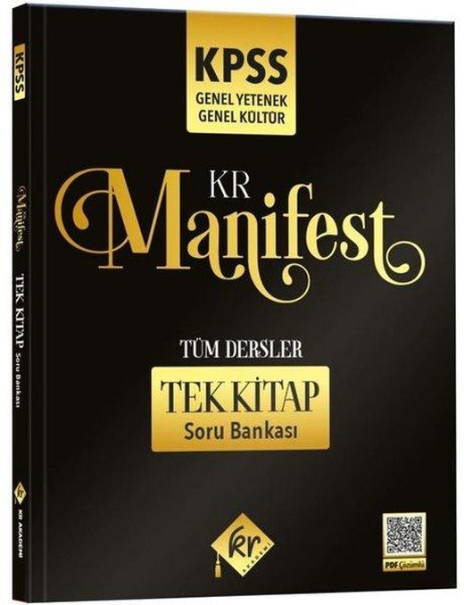 KPSS Genel Yetenek Genel Kültür KR Manifest Tüm Dersler Tek Kitap Soru Bankası | KR Akademi (İnce Kapak)