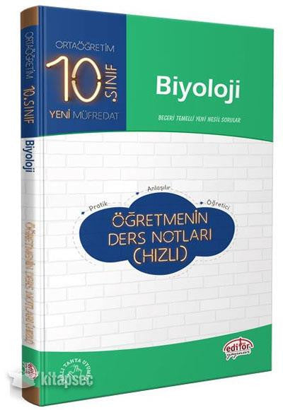 10.Sınıf Biyoloji Hızlı Öğretmenin Ders Notları - Editör Yayınevi kitap kapağı