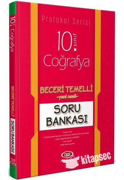 10.Sınıf Coğrafya Protokol Soru Bankası Beceri Temelli - Data Yayınları kitap kapağı