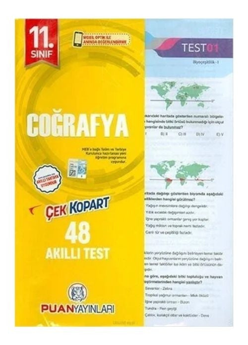 11. Sınıf Coğrafya Yaprak Test Puan Yayınları - Kolektif kitap kapağı
