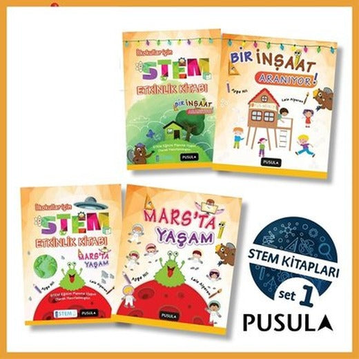 Pusula - İlkokullar İçin STEM Seti 1 - 4 Kitap Takım | Pusula Yayıncılık (İnce Kapak)