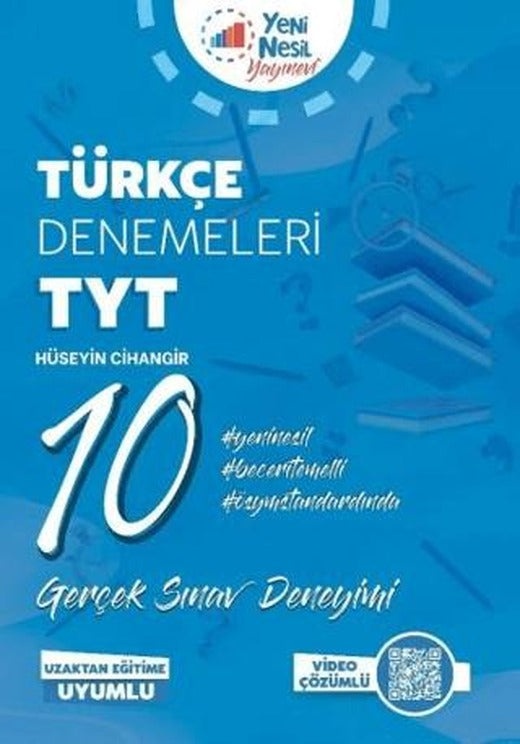 Yeni Nesil YKS TYT Türkçe 10 Deneme Sınavı Video Çözümlü | Yeni Nesil Yayınevi (Ciltsiz)