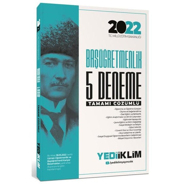 MEB Öğretmenlik Kariyer Basamakları Başöğretmenlik Tamamı Çözümlü 5 Deneme | Yediiklim Yayınları (İnce Kapak)