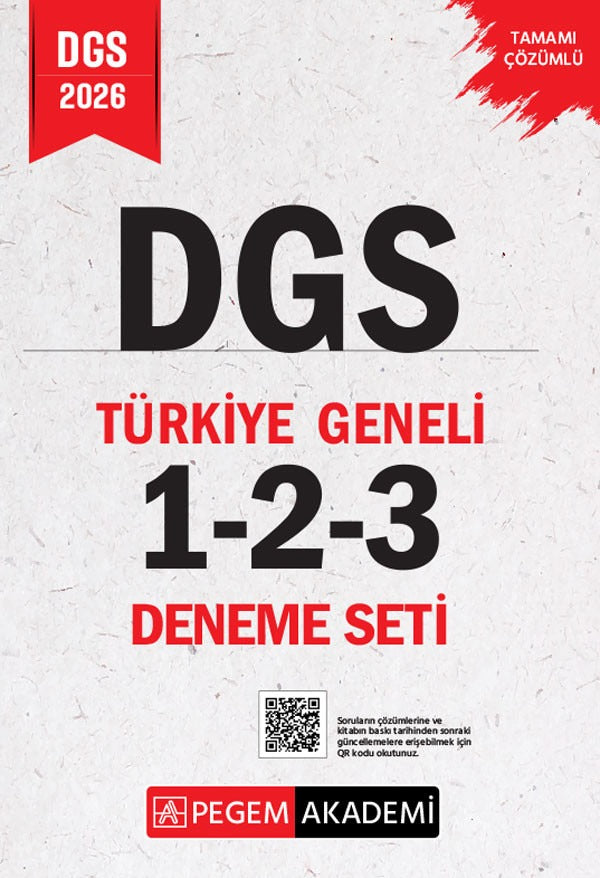 2026 DGS Tamamı Çözümlü Türkiye Geneli 1-2-3 (3'lü Deneme Seti)